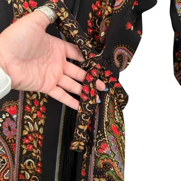 NWT Zara Chic Paisley Wrap Dress - Picture 5 of 13